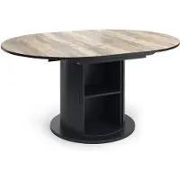 Vicco Table de salle à manger Tavero Chêne rustique/Noir 120-160 x 120 cm extensible, Model 57978