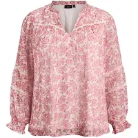 Zizzi Chemisier 'Mkiko' rouge cerise / blanc cassé