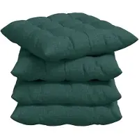 vidaXL Coussins de siège 2 pcs Vert foncé 40 x 40 x 6 cm tissu