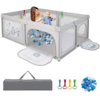 Coast Boîte à bébé pliable avec 2 portes et 50 balles - 206x147x68.5cm