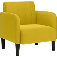 vidaXL Fauteuil avec accoudoirs jaune 54 cm velours