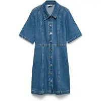 Vero Moda Daisy 2/4 Denim Short Sleeve Short Dress Bleu XL Femme