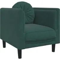 vidaXL Fauteuil avec coussin vert foncé velours