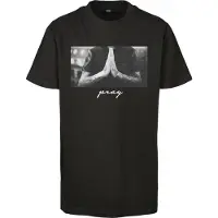 Mister tee T-Shirt 'Pray' gris clair / gris foncé / noir / blanc