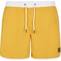 Urban Classics Shorts de bain 'Retro' jaune d'or / blanc