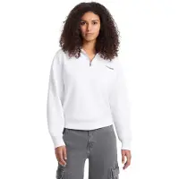 GUESS Jeans Dark Half Zip Sweatshirt Blanc XS Femme