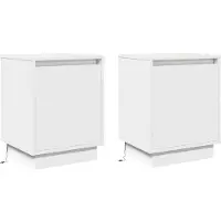 vidaXL Cabinet de chevet avec 2 pcs Blanc 39 x 34.5 x 50 cm