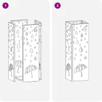 vidaXL Porte-parapluie Moutarde 15,5 x 15,5 x 49 cm Métal