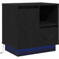 vidaXL Cabinet de chevet Noir 50 x 34.5 x 50 cm. Bois d'ingénierie