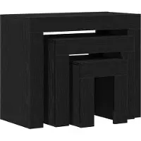 vidaXL : Ensemble de 3 tables, couleur noire, imitation chêne, dimensions 61 x 30 x 50 cm
