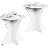 vidaXL Table Basse 2 Pcs Blanc 46 X 46 X 47 Cm Bois de Pin Massif Lumarko !