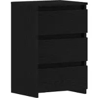 vidaXL Table de chevet noire en chêne, 40x35x62,5 cm en bois conçu