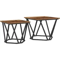 vidaXL : Ensemble de 2 tables d'appoint en bois de récupération, 50 x 50 x 40 cm