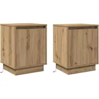 vidaXL Cabinet de chevet avec 2 pcs chêne artisanal 39 x 34.5 x 50 cm