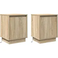 vidaXL Cabinet de chevet avec 2 pcs Chêne sonoma 39 x 34.5 x 50 cm