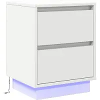 vidaXL Cabinet de chevet Blanc 39 x 34.5 x 50 cm Bois d'ingénierie