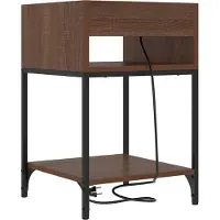 vidaXL Table de chevet avec étagère 2 pcs Chêne marron 40 x 40 x 61 cm