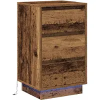 vidaXL Cabinet de chevet avec tiroir Bois Ancien 39 x 34,5 x 65 cm