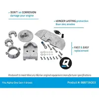 Quicksilver Aluminium Anode Set For Alpha One Gen Ii Argenté