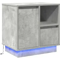 vidaXL Cabinet de chevet avec tiroir Gris béton 50 x 34.5 x 50 cm.