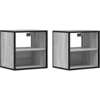 vidaXL Tables de chevet murales 2 pcs sonoma gris 40x31x39,5 cm