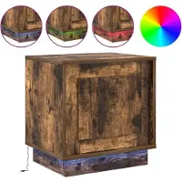 vidaXL Cabinet de chevet avec 2 pcs Chêne fumé 44 x 34,5 x 45 cm