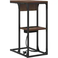 vidaXL Table de chevet Chêne marron 41.5 x 26 x 60.5 cm