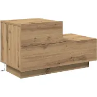 vidaXL Table de chevet avec lumières LED Chêne Artisan 100x36x49 cm