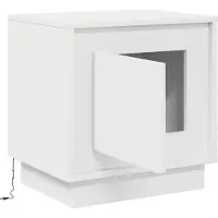 vidaXL Cabinet de chevet Blanc 44 x 34,5 x 45 cm Bois d'ingénierie