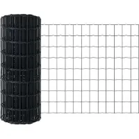 vidaXL Clôture européenne avec poteaux, 10 x 0,4 m, acier revêtu de PVC, gris