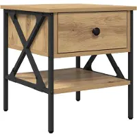 vidaXL Table de chevet 2 pcs chêne artisanal 40 x 42 x 45 cm