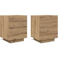 vidaXL Cabinet de chevet avec 2 pcs Chêne artisanal 45 x 40 x 55 cm