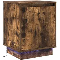 vidaXL Cabinet de chevet avec 2 pcs Chêne fumé 39 x 34.5 x 50 cm