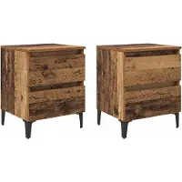 vidaXL Cabinet de chevet 2 pcs Bois ancien 40 x 35 x 50 cm