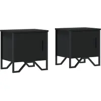 vidaXL Tables de chevet 2 pcs Noir 40 x 30 x 40 cm Aggloméré