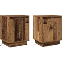 vidaXL Cabinet de chevet avec 2 pcs Bois ancien 39 x 34.5 x 50 cm
