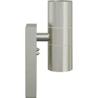 vidaXL Applique murale extérieure 2 pcs argent 7 x 10 x 22 cm acier inoxydable et verre