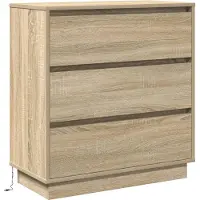 vidaXL Cabinet de chevet avec tiroir Chêne sonoma 71 x 34.5 x 75 cm