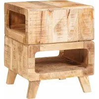vidaXL Tables d'appoint Marron 40 x 40 x 49 cm Bois Recyclé Solide