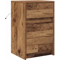 vidaXL Cabinet de chevet Bois ancien 38 x 34 x 61 cm Bois d'ingénierie