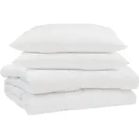 vidaXL Couverture d'été avec oreiller 3 pcs blanc microfibre