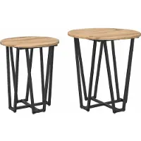 vidaXL Ensemble de tables d'appoint 2 pcs Chêne artisanal et noir