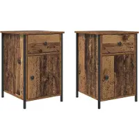vidaXL Cabinet de chevet avec tiroir 2 pcs Bois ancien 40 x 42 x 60 cm