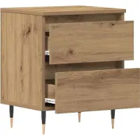 vidaXL Cabinet de chevet 2 pcs chêne artisanal 40 x 35 x 50 cm