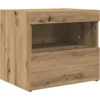 vidaXL Cabinet de chevet avec tiroir chêne artisanal 50 x 40 x 45 cm