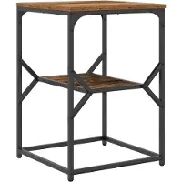 vidaXL Table d'appoint vieux bois 41 x 40 x 60 cm Ingénierie bois et acier