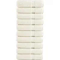 vidaXL Essuie-mains de qualité supérieure SOLUND 10 pcs crème 600 g/m²