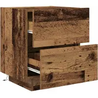 vidaXL Cabinet de chevet avec tiroir 2 pcs Bois Ancien 45 x 40 x 55 cm