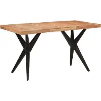Syfax Table à dîner noir 140x70x76 cm bois d'acacia solide