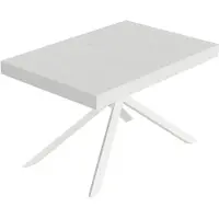 Itamoby Table Extensible Niket 120/204X80 Cm En Frêne Blanc Avec Pieds Blancs